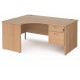 Maestro Panel end Ergonomic desk with Two Drawer Pedestal